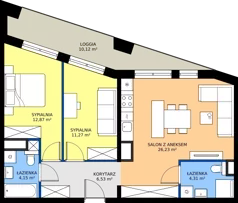 3 pokoje, mieszkanie 65,36 m², piętro 4, oferta nr 15/73, Marcova Connect, Kraków, Podgórze Duchackie, Wola Duchacka, ul. Marcowa