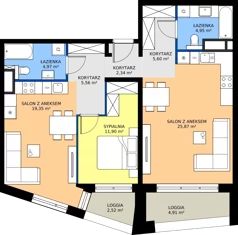 3 pokoje, mieszkanie 80,54 m², piętro 5, oferta nr 15/75, Marcova Connect, Kraków, Podgórze Duchackie, Wola Duchacka, ul. Marcowa