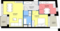 2 pokoje, mieszkanie 54,73 m², piętro 3, oferta nr 15/33, Marcova Connect, Kraków, Podgórze Duchackie, Wola Duchacka, ul. Marcowa