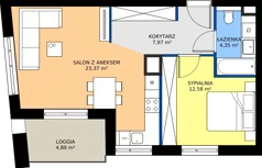 4 pokoje, mieszkanie 90,58 m², piętro 3, oferta nr 15/47, Marcova Connect, Kraków, Podgórze Duchackie, Wola Duchacka, ul. Marcowa