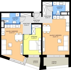 3 pokoje, mieszkanie 80,50 m², piętro 3, oferta nr 15/65, Marcova Connect, Kraków, Podgórze Duchackie, Wola Duchacka, ul. Marcowa