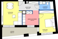 2 pokoje, mieszkanie 52,91 m², piętro 1, oferta nr 15/5, Marcova Connect, Kraków, Podgórze Duchackie, Wola Duchacka, ul. Marcowa