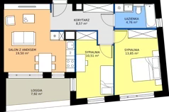 3 pokoje, mieszkanie 57,19 m², piętro 3, oferta nr 15/15, Marcova Connect, Kraków, Podgórze Duchackie, Wola Duchacka, ul. Marcowa