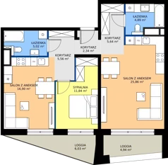 3 pokoje, mieszkanie 78,05 m², piętro 2, oferta nr 15/59, Marcova Connect, Kraków, Podgórze Duchackie, Wola Duchacka, ul. Marcowa