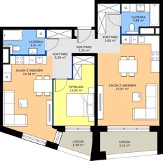 3 pokoje, mieszkanie 80,54 m², piętro 1, oferta nr 15/54, Marcova Connect, Kraków, Podgórze Duchackie, Wola Duchacka, ul. Marcowa