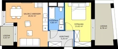 2 pokoje, mieszkanie 43,59 m², piętro 3, oferta nr 15/11, Marcova Connect, Kraków, Podgórze Duchackie, Wola Duchacka, ul. Marcowa