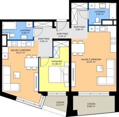 3 pokoje, mieszkanie 80,57 m², piętro 4, oferta nr 15/70, Marcova Connect, Kraków, Podgórze Duchackie, Wola Duchacka, ul. Marcowa