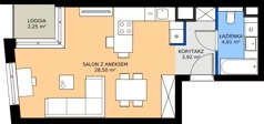 1 pokój, mieszkanie 37,03 m², piętro 4, oferta nr 15/51, Marcova Connect, Kraków, Podgórze Duchackie, Wola Duchacka, ul. Marcowa