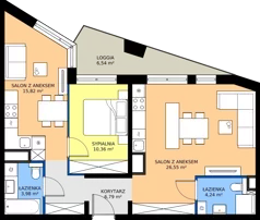 3 pokoje, mieszkanie 67,74 m², piętro 2, oferta nr 15/63, Marcova Connect, Kraków, Podgórze Duchackie, Wola Duchacka, ul. Marcowa
