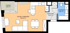 1 pokój, mieszkanie 36,96 m², piętro 1, oferta nr 15/42, Marcova Connect, Kraków, Podgórze Duchackie, Wola Duchacka, ul. Marcowa