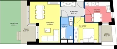 2 pokoje, mieszkanie 54,25 m², piętro 1, oferta nr 15/27, Marcova Connect, Kraków, Podgórze Duchackie, Wola Duchacka, ul. Marcowa