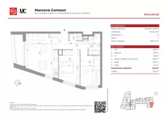 3 pokoje, mieszkanie 61,74 m², piętro 3, oferta nr 15/14, Marcova Connect, Kraków, Podgórze Duchackie, Wola Duchacka, ul. Marcowa
