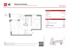 2 pokoje, mieszkanie 42,01 m², piętro 4, oferta nr 15/18, Marcova Connect, Kraków, Podgórze Duchackie, Wola Duchacka, ul. Marcowa
