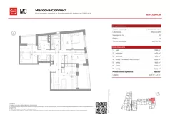 4 pokoje, mieszkanie 79,47 m², piętro 4, oferta nr 15/20, Marcova Connect, Kraków, Podgórze Duchackie, Wola Duchacka, ul. Marcowa