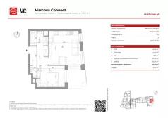 2 pokoje, mieszkanie 43,23 m², piętro 5, oferta nr 15/24, Marcova Connect, Kraków, Podgórze Duchackie, Wola Duchacka, ul. Marcowa