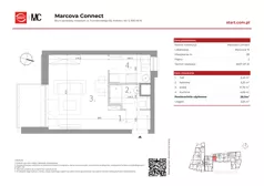 1 pokój, mieszkanie 29,11 m², piętro 2, oferta nr 15/28, Marcova Connect, Kraków, Podgórze Duchackie, Wola Duchacka, ul. Marcowa