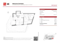 3 pokoje, mieszkanie 62,91 m², piętro 1, oferta nr 15/3, Marcova Connect, Kraków, Podgórze Duchackie, Wola Duchacka, ul. Marcowa