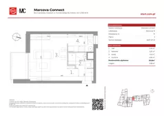 1 pokój, mieszkanie 29,16 m², piętro 3, oferta nr 15/31, Marcova Connect, Kraków, Podgórze Duchackie, Wola Duchacka, ul. Marcowa