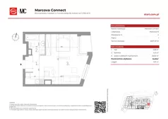 1 pokój, mieszkanie 34,91 m², piętro 1, oferta nr 15/4, Marcova Connect, Kraków, Podgórze Duchackie, Wola Duchacka, ul. Marcowa