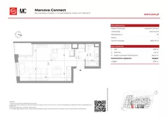 1 pokój, mieszkanie 36,96 m², piętro 1, oferta nr 15/42, Marcova Connect, Kraków, Podgórze Duchackie, Wola Duchacka, ul. Marcowa