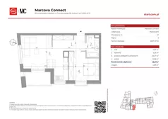 4 pokoje, mieszkanie 90,58 m², piętro 3, oferta nr 15/47, Marcova Connect, Kraków, Podgórze Duchackie, Wola Duchacka, ul. Marcowa