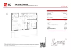 3 pokoje, mieszkanie 70,17 m², piętro 5, oferta nr 15/53, Marcova Connect, Kraków, Podgórze Duchackie, Wola Duchacka, ul. Marcowa