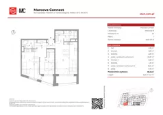 3 pokoje, mieszkanie 80,54 m², piętro 1, oferta nr 15/54, Marcova Connect, Kraków, Podgórze Duchackie, Wola Duchacka, ul. Marcowa