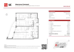 4 pokoje, mieszkanie 97,03 m², piętro 1, oferta nr 15/56, Marcova Connect, Kraków, Podgórze Duchackie, Wola Duchacka, ul. Marcowa