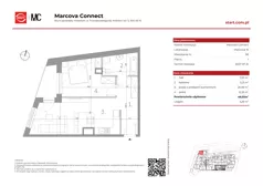 2 pokoje, mieszkanie 46,02 m², piętro 1, oferta nr 15/58, Marcova Connect, Kraków, Podgórze Duchackie, Wola Duchacka, ul. Marcowa