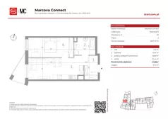 2 pokoje, mieszkanie 47,68 m², piętro 2, oferta nr 15/62, Marcova Connect, Kraków, Podgórze Duchackie, Wola Duchacka, ul. Marcowa