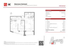 3 pokoje, mieszkanie 80,50 m², piętro 3, oferta nr 15/65, Marcova Connect, Kraków, Podgórze Duchackie, Wola Duchacka, ul. Marcowa