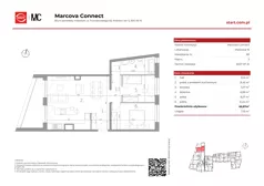 3 pokoje, mieszkanie 65,97 m², piętro 3, oferta nr 15/69, Marcova Connect, Kraków, Podgórze Duchackie, Wola Duchacka, ul. Marcowa