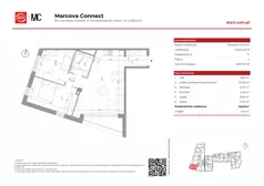 3 pokoje, mieszkanie 62,04 m², piętro 4, oferta nr 15/71, Marcova Connect, Kraków, Podgórze Duchackie, Wola Duchacka, ul. Marcowa
