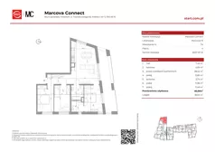 4 pokoje, mieszkanie 80,99 m², piętro 4, oferta nr 15/74, Marcova Connect, Kraków, Podgórze Duchackie, Wola Duchacka, ul. Marcowa