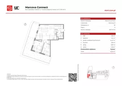 3 pokoje, mieszkanie 72,04 m², piętro 6, oferta nr 15/81, Marcova Connect, Kraków, Podgórze Duchackie, Wola Duchacka, ul. Marcowa