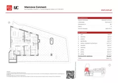 4 pokoje, mieszkanie 110,43 m², piętro 6, oferta nr 15/82, Marcova Connect, Kraków, Podgórze Duchackie, Wola Duchacka, ul. Marcowa
