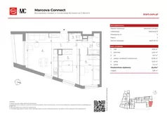 3 pokoje, mieszkanie 61,47 m², piętro 2, oferta nr 15/9, Marcova Connect, Kraków, Podgórze Duchackie, Wola Duchacka, ul. Marcowa