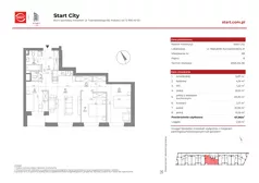 4 pokoje, mieszkanie 67,77 m², piętro 8, oferta nr 21/68, Start City, Kraków, Bieżanów-Prokocim, ul. Republiki Korczakowskiej 21