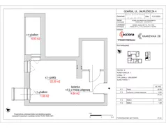 1 pokój, apartament inwestycyjny 27,23 m², piętro 2, oferta nr 4.17, Kamienna 28 - apartamenty inwestycyjne, Gdańsk, Śródmieście, Dolne Miasto, ul. Jałmużnicza 4