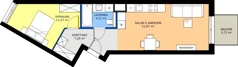 2 pokoje, mieszkanie 44,84 m², piętro 1, oferta nr A64, Nowy Cegielski, Poznań, Wilda, ul. 28 Czerwca 1956 r.