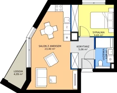 2 pokoje, mieszkanie 42,20 m², piętro 2, oferta nr A114, Nowy Cegielski, Poznań, Wilda, ul. 28 Czerwca 1956 r.