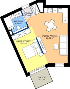 1 pokój, mieszkanie 42,19 m², piętro 1, oferta nr A19, Nowy Cegielski, Poznań, Wilda, ul. 28 Czerwca 1956 r.