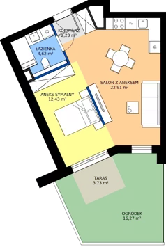 1 pokój, mieszkanie 42,19 m², parter, oferta nr A8, Nowy Cegielski, Poznań, Wilda, ul. 28 Czerwca 1956 r.