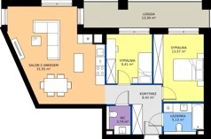 3 pokoje, mieszkanie 70,82 m², piętro 2, oferta nr A34, Nowy Cegielski, Poznań, Wilda, ul. 28 Czerwca 1956 r.