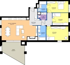 4 pokoje, mieszkanie 115,61 m², piętro 6, oferta nr A108, Nowy Cegielski, Poznań, Wilda, ul. 28 Czerwca 1956 r.