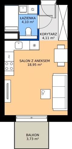 1 pokój, mieszkanie 27,16 m², piętro 2, oferta nr A30, Nowy Cegielski, Poznań, Wilda, ul. 28 Czerwca 1956 r.