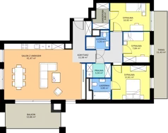 4 pokoje, mieszkanie 99,73 m², piętro 7, oferta nr A111, Nowy Cegielski, Poznań, Wilda, ul. 28 Czerwca 1956 r.