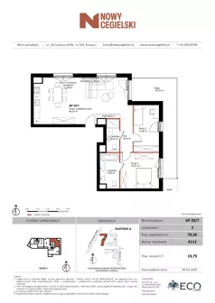 3 pokoje, mieszkanie 79,28 m², piętro 7, oferta nr A112, Nowy Cegielski, Poznań, Wilda, ul. 28 Czerwca 1956 r.