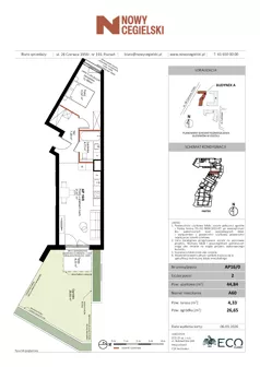 2 pokoje, mieszkanie 44,84 m², parter, oferta nr A60, Nowy Cegielski, Poznań, Wilda, ul. 28 Czerwca 1956 r.