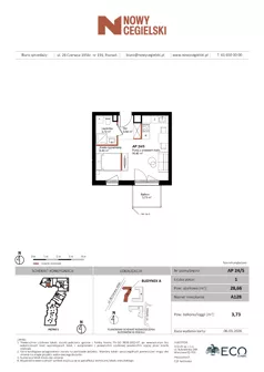 1 pokój, mieszkanie 28,66 m², piętro 5, oferta nr A128, Nowy Cegielski, Poznań, Wilda, ul. 28 Czerwca 1956 r.
